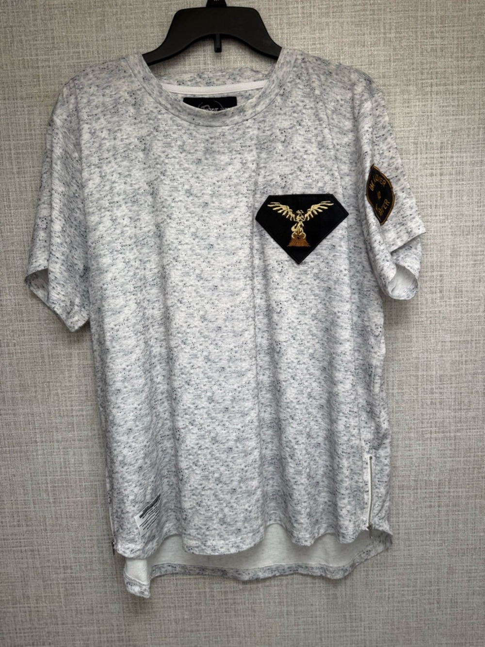 Brooklyn Standard “I’m a Lover & Fighter” Shirt Size L Gray Military Style